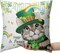 Happy St Patricks Day Pillows Covers 18x18 Pack of 2 Lucky Cat Clover Pillow Covers Rainbow Gold Coin Shamrock Decorative Pillow Cases Cushion Case for Living Room Couch Sofa